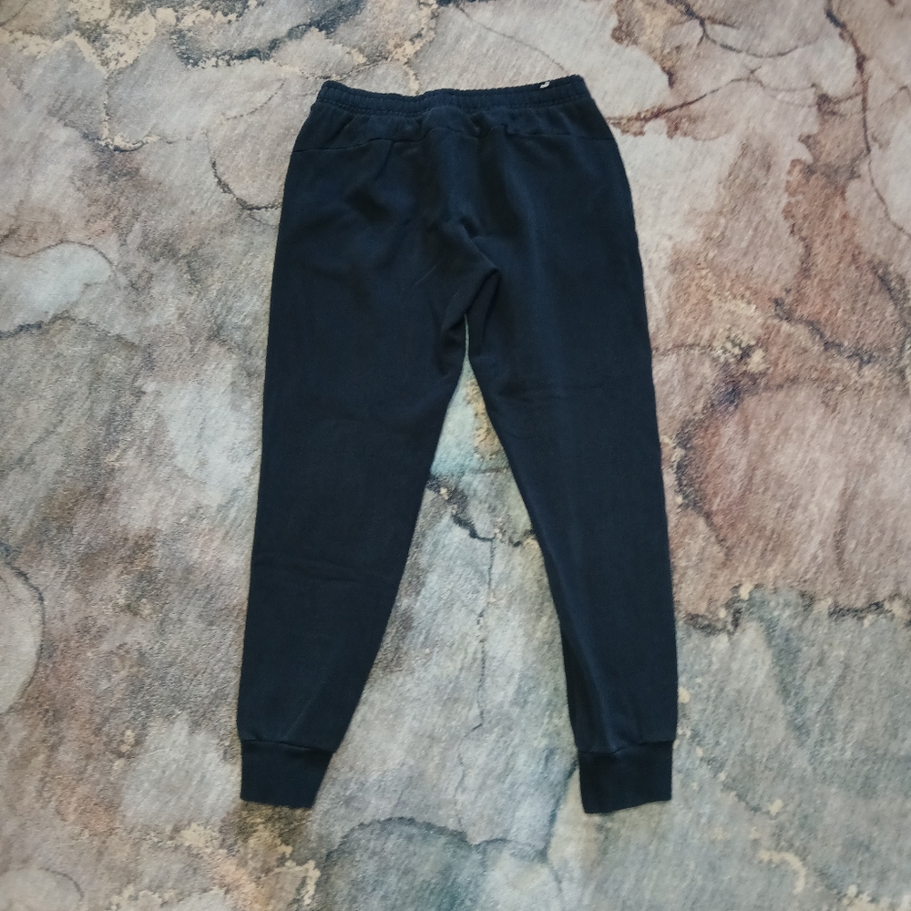 Men's Puma Black Joggers w/ White Logo - Picture 3 of 3